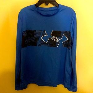 Under armor blue and black long sleeve shirt